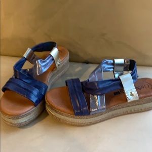 Millennials leather platform espadrille sandals